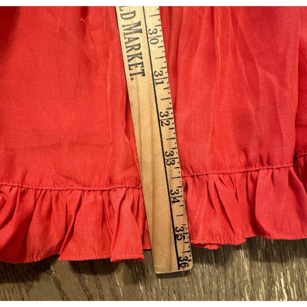 Easel Medium Red Flutter Sleeve Tired V Neck Dres… - image 6